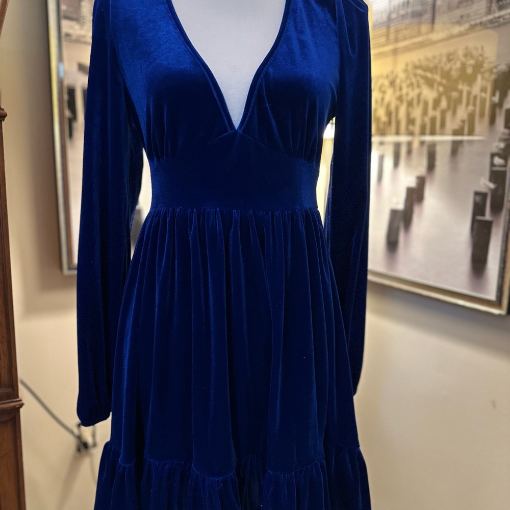 HALARA Deep Blue Long Sleeve Dress